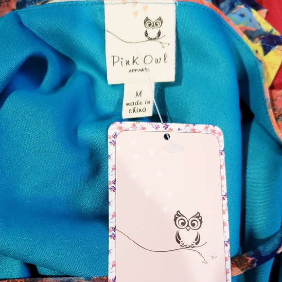 NWT Pink Owl Apparel Floral Cutout Back Dress - Picture 3 of 4